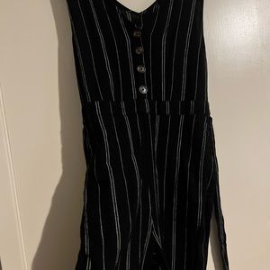 Pinstriped sleeveless romper